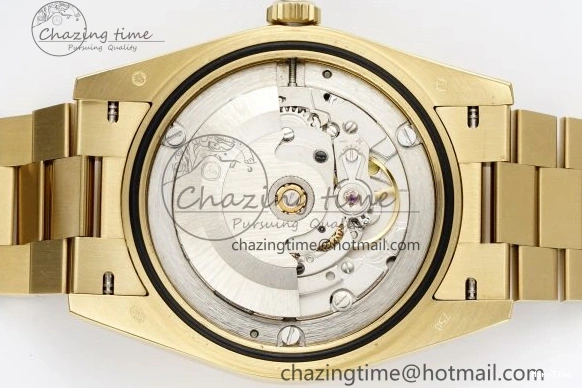 MiroTime 0505 Comfortable DayDate 40 YG JDF Gain Weight 904L Steel YG Dial Roman Markers on President Bracelet A2836 V 1821